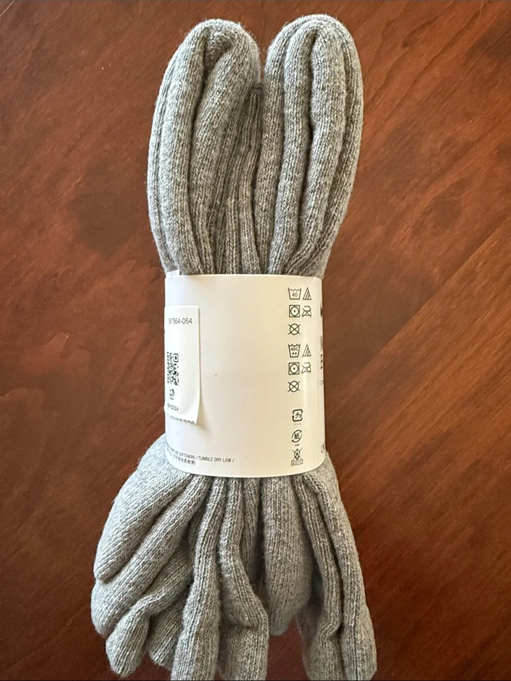 Nike Everyday Dri-FIT Cushioned Crew Socks - Heather Gray with Black Swoosh NWT